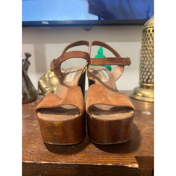 Steve Madden Lulla Chestnut Suede Leather Platform Sandals 7 - Picture 5 of 9